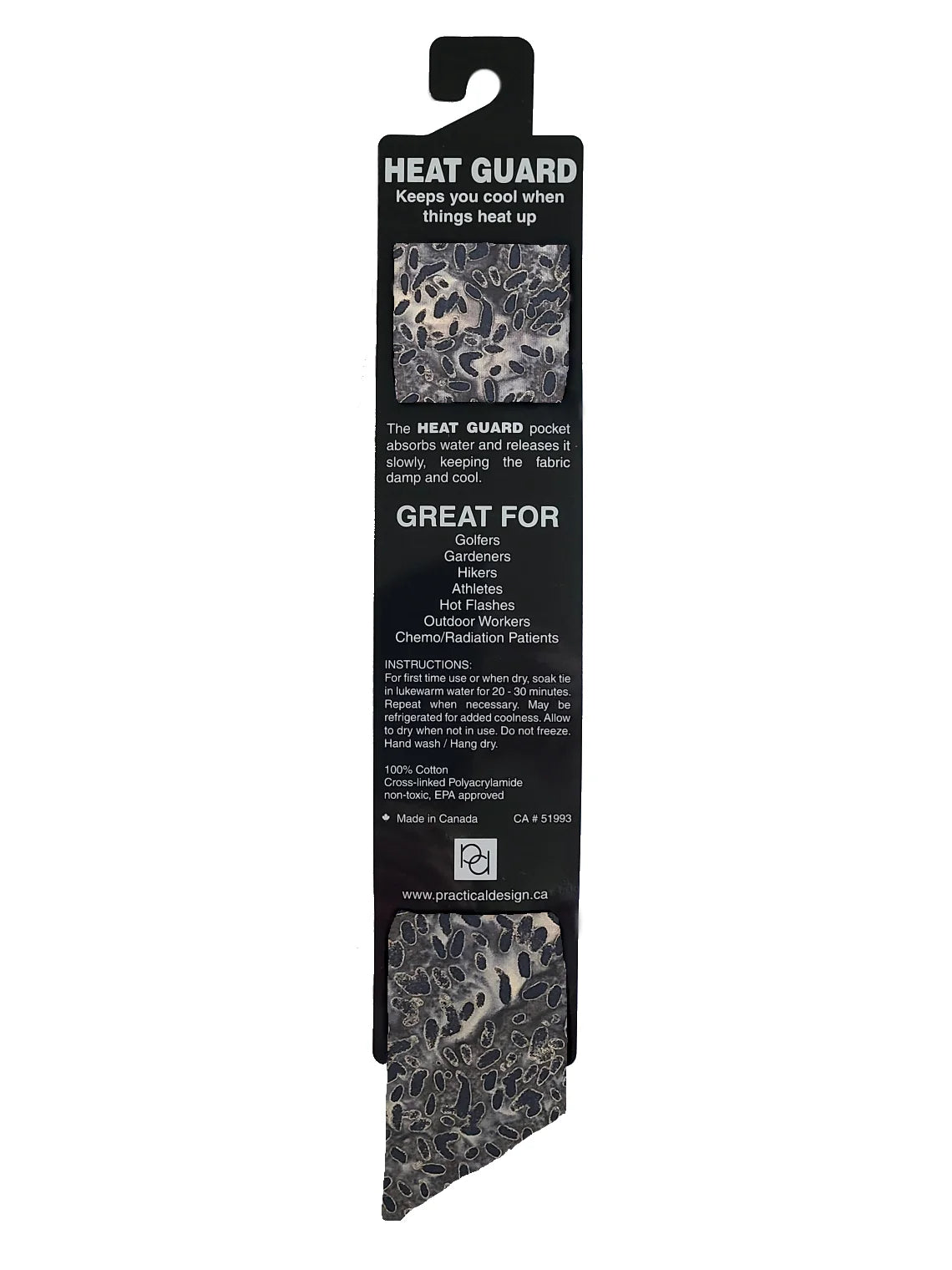 Heat Guard™ Koelsjaaltje Black Batik – Directe verkoeling en rust bij opvliegers!